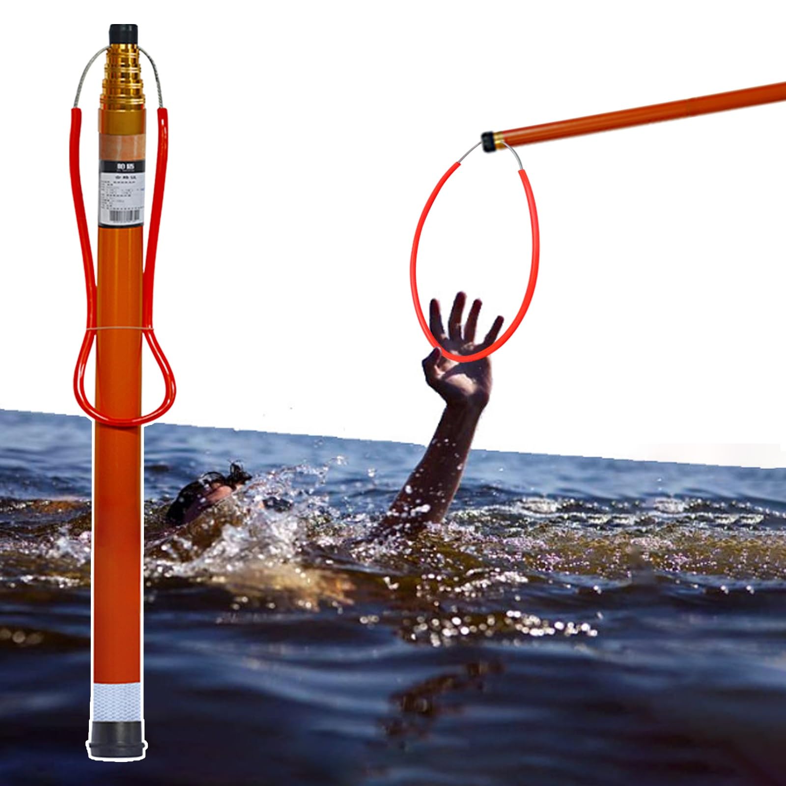 MSHGSKU Rescue Pool Pole,Adjustable Telescopic Pool Safety Pole with Lifeguard Hook, 14-20 Feet Emergency Rescue Rope for Boats, Water Parks, Yachts - Ideal for Drowning Prevention & Safety (650cm/