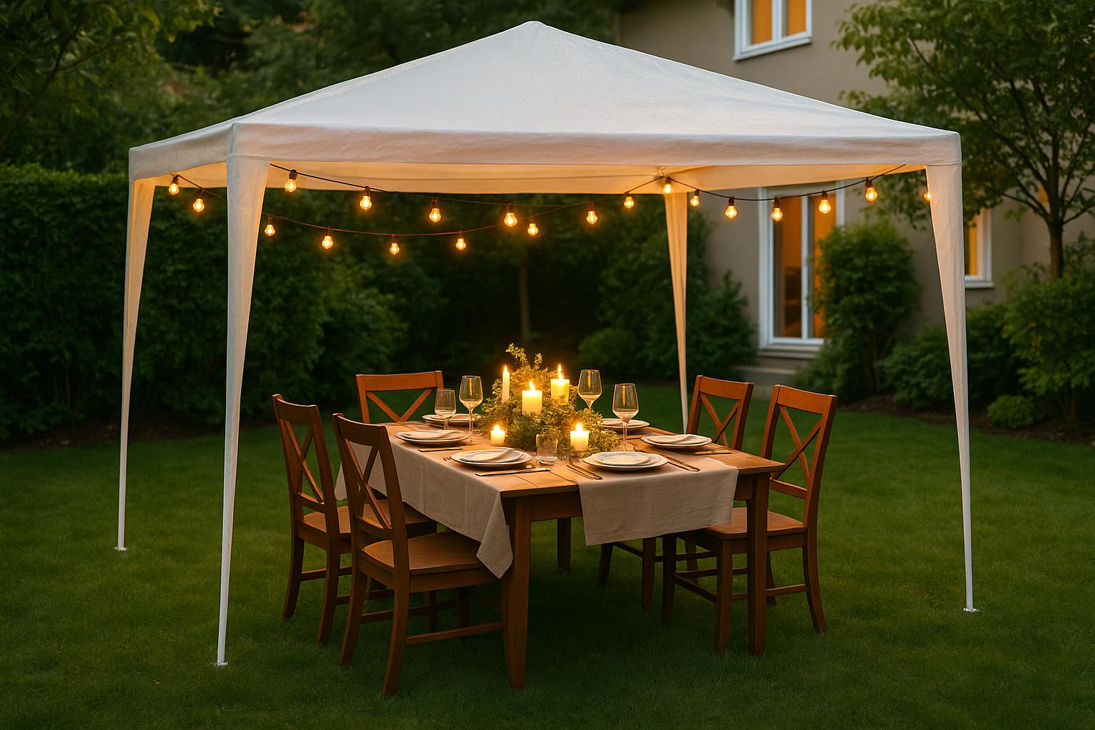 Linea Garden Friend Gazebo Struttura in acciaio 3x3 m Bianco 110 gr/m²