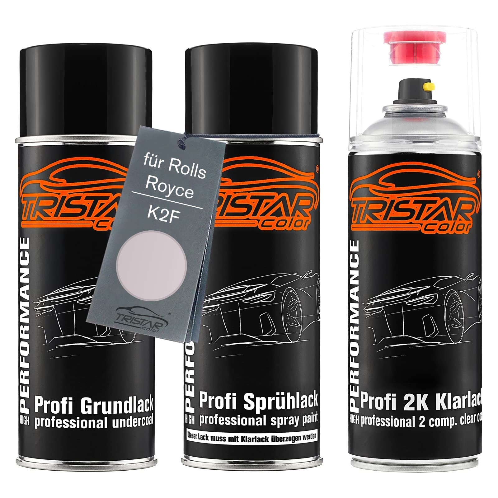 TRISTARcolor Car paint 2K spray can set for Rolls Royce K2F Fux Intense Jade Perl under + base coat 2K clear coat