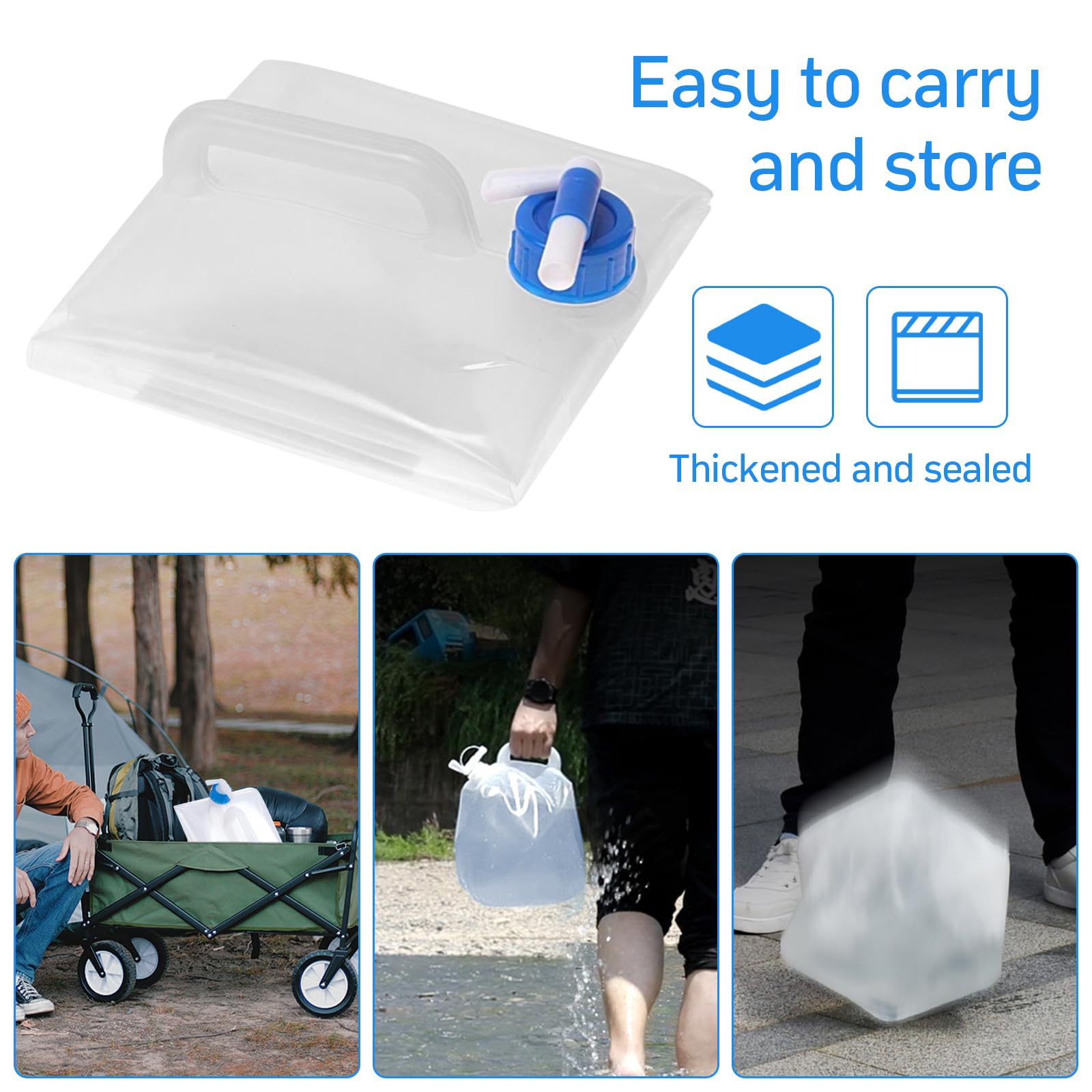 Tanica Acqua Pieghevole 10 Litri Senza BPA - Con Rubinetto Per Campeggio E Emergenze - Foto 2