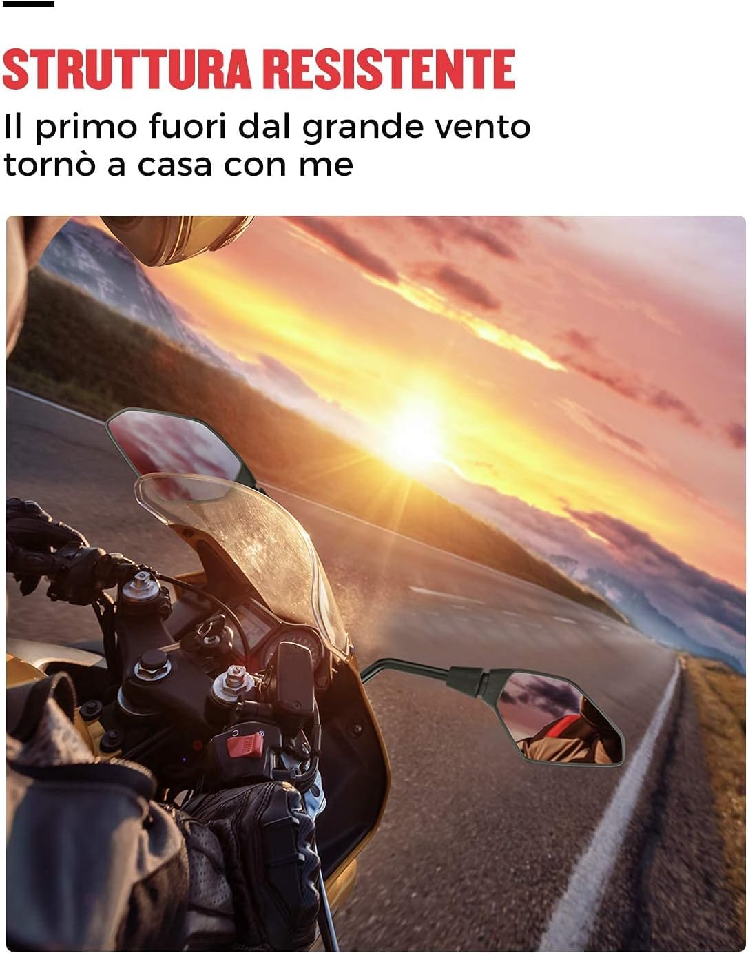 KEMIMOTO Specchietto Retrovisore Moto Universali Omologati 8mm 10mm Filettato per MT 07 MT 09 SV650 GSX-S1000