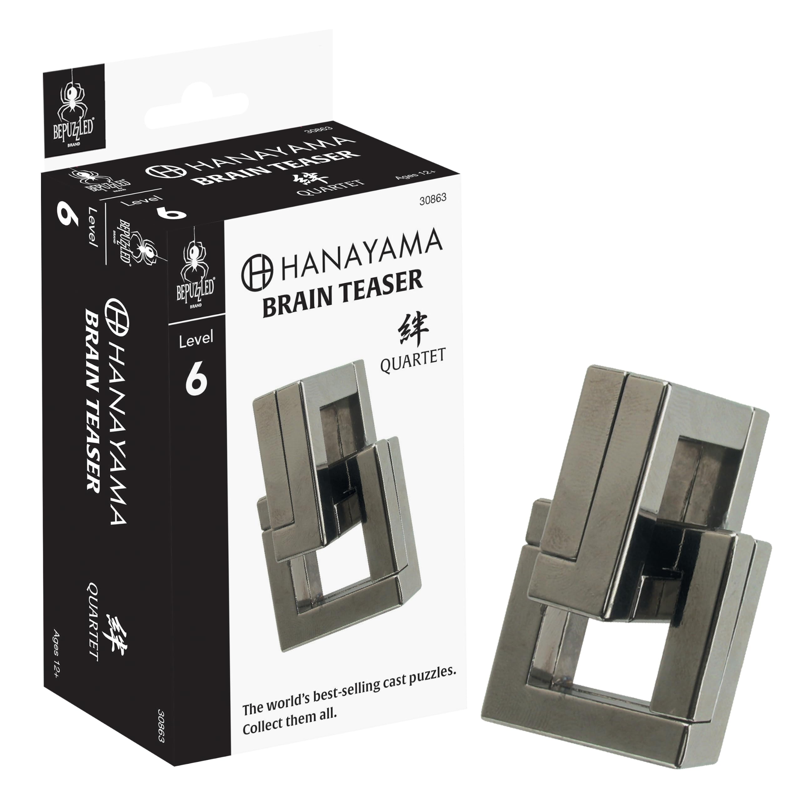 Amazon.com: BePuzzled | Quartet Hanayama Metal Brainteaser Puzzle