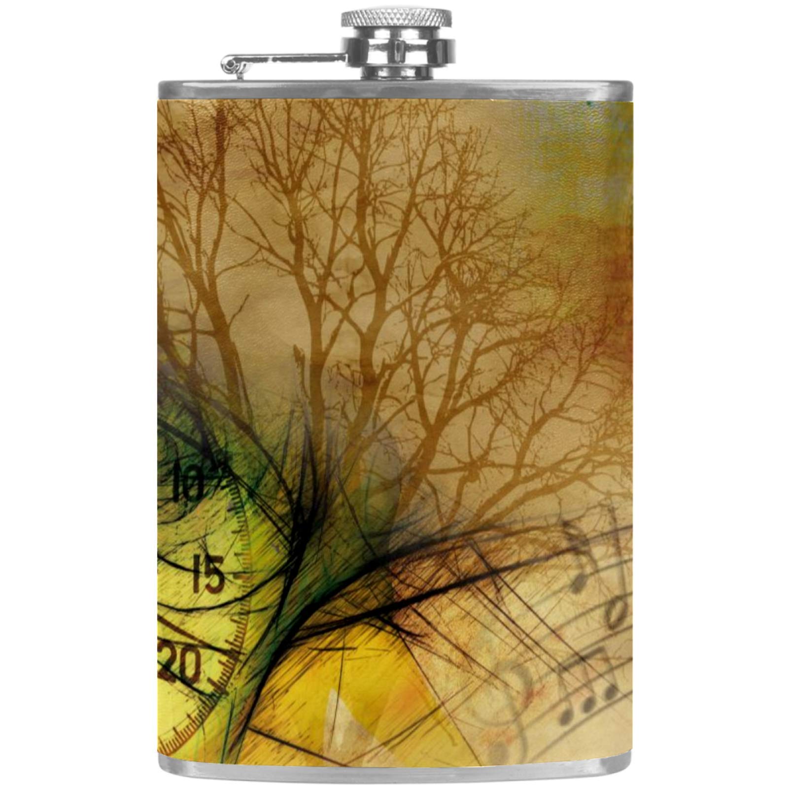 Flasque à whisky de poche en cuir rétro avec entonnoir