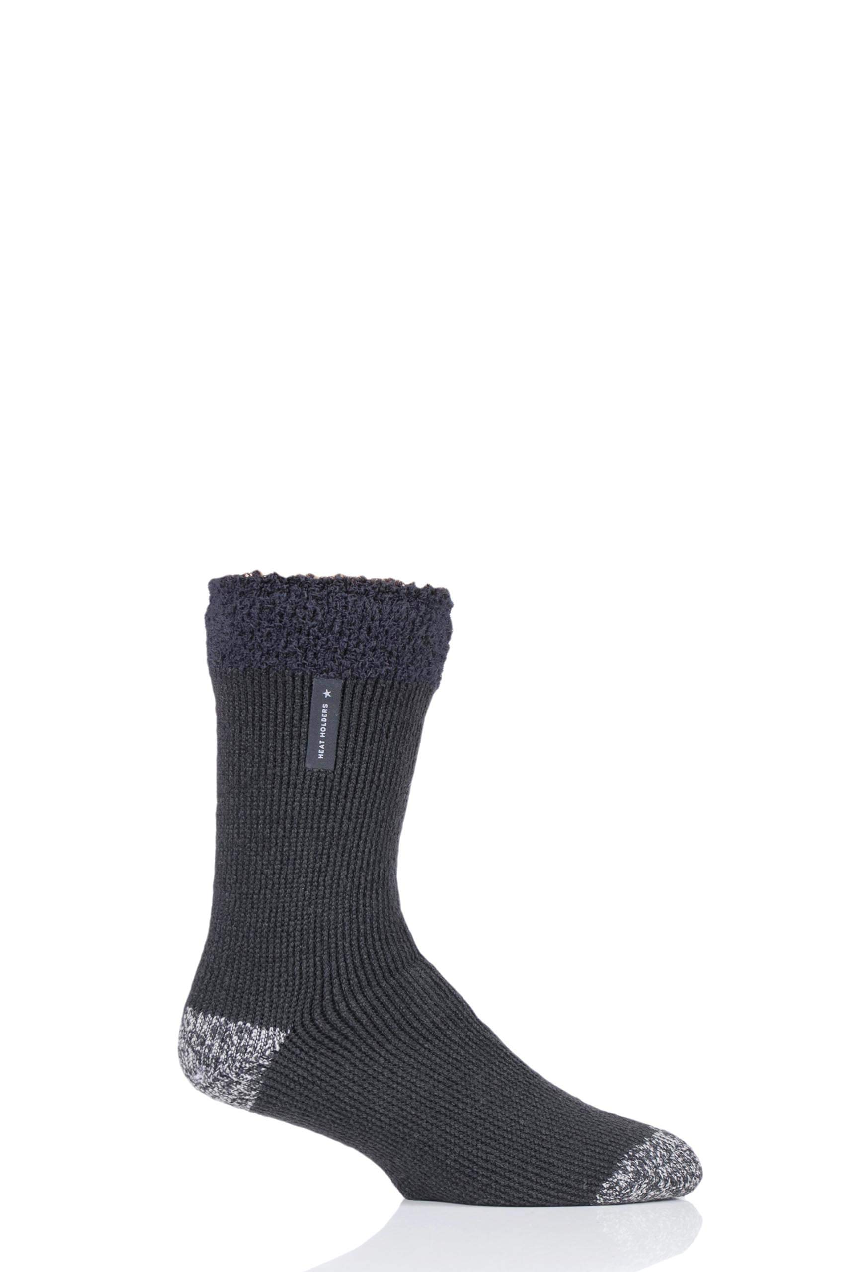 Mens Original Lumi Sleep Socks with Feather Top - Charcoal & Grey