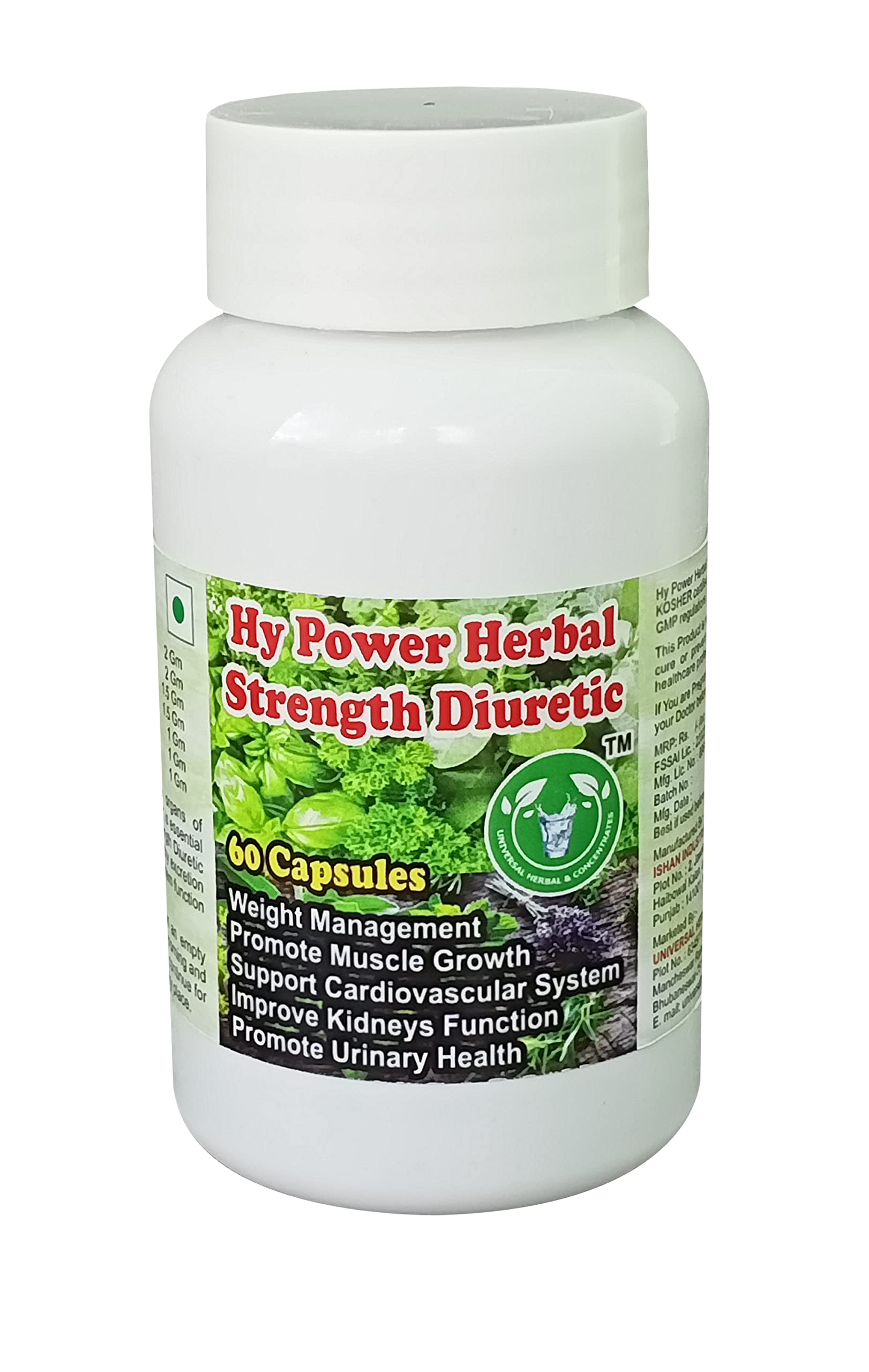 Hy Power Herbal Strength Diuretic Capsule (Get One Bottle 50ml Hy Power Herbal Strength Diuretic Drops Free)