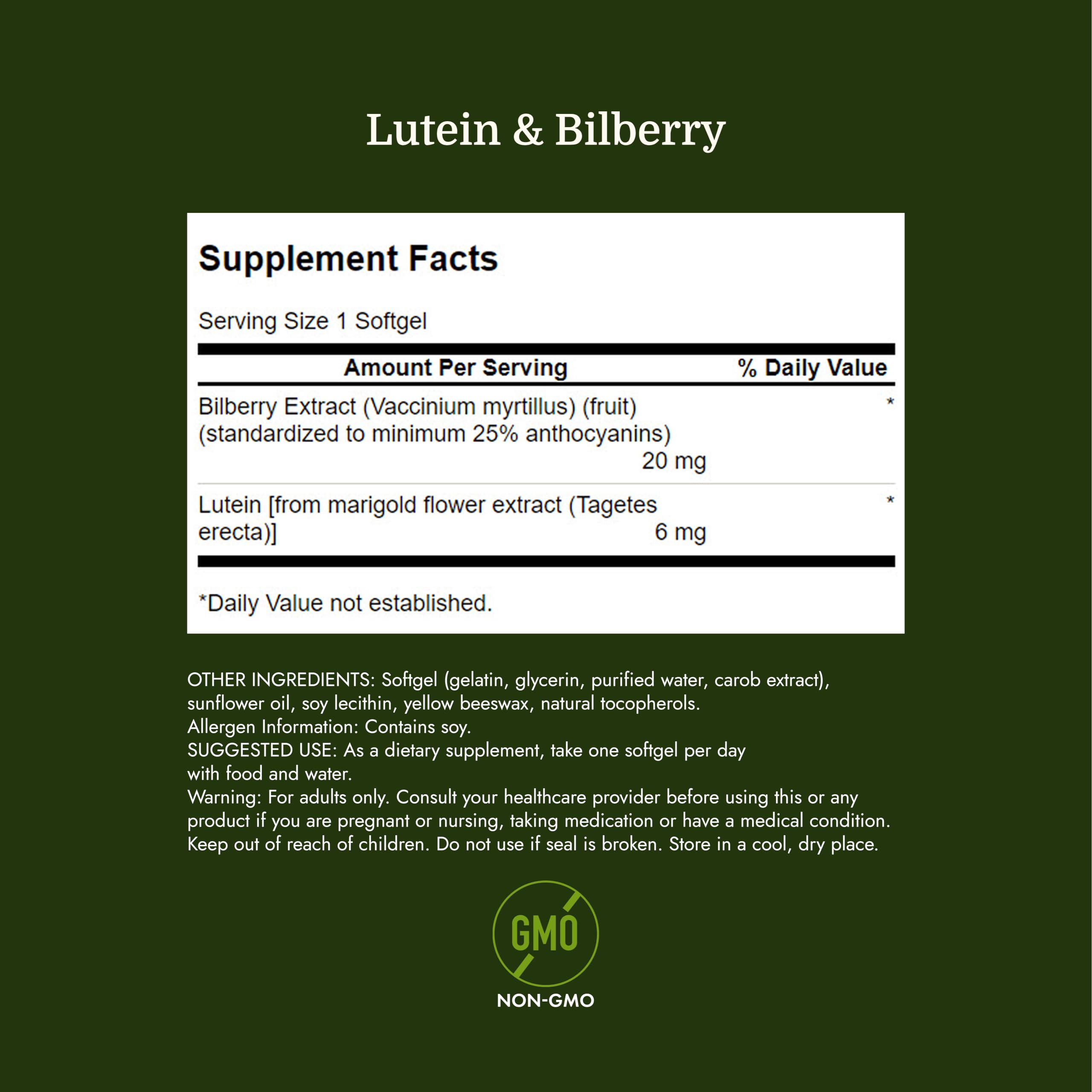 Swanson Standardized Lutein & Bilberry (120 Softgels) — Amazon image 4