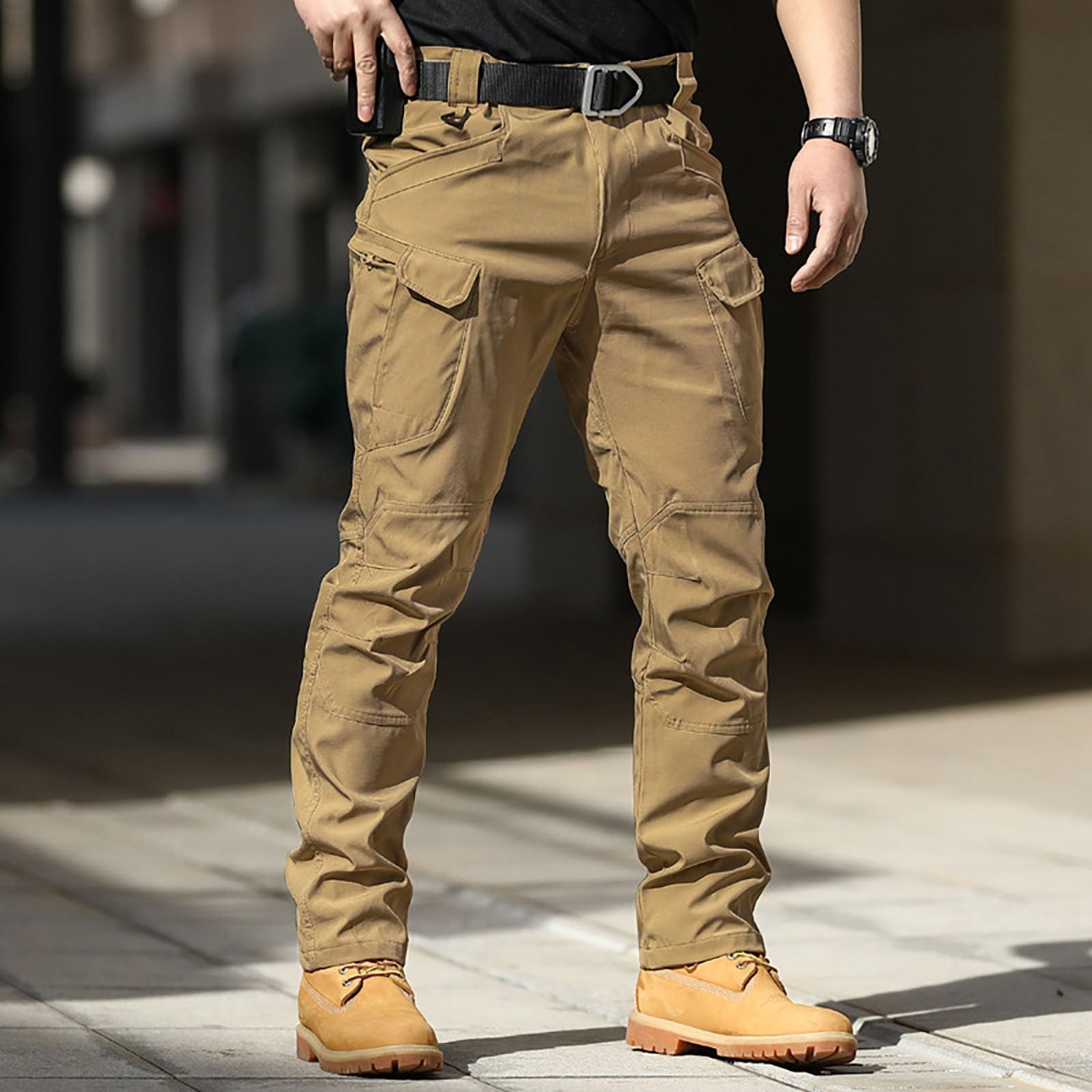 Lot de 2 Pantalon Tactique Homme Cargo Treillis Militaire Randonnée Chasse Pantalon de Travail Pantalon Cargo Homme Tactique Combat Stretch Extensible Séchage Rapide (Pas de Ceinture)