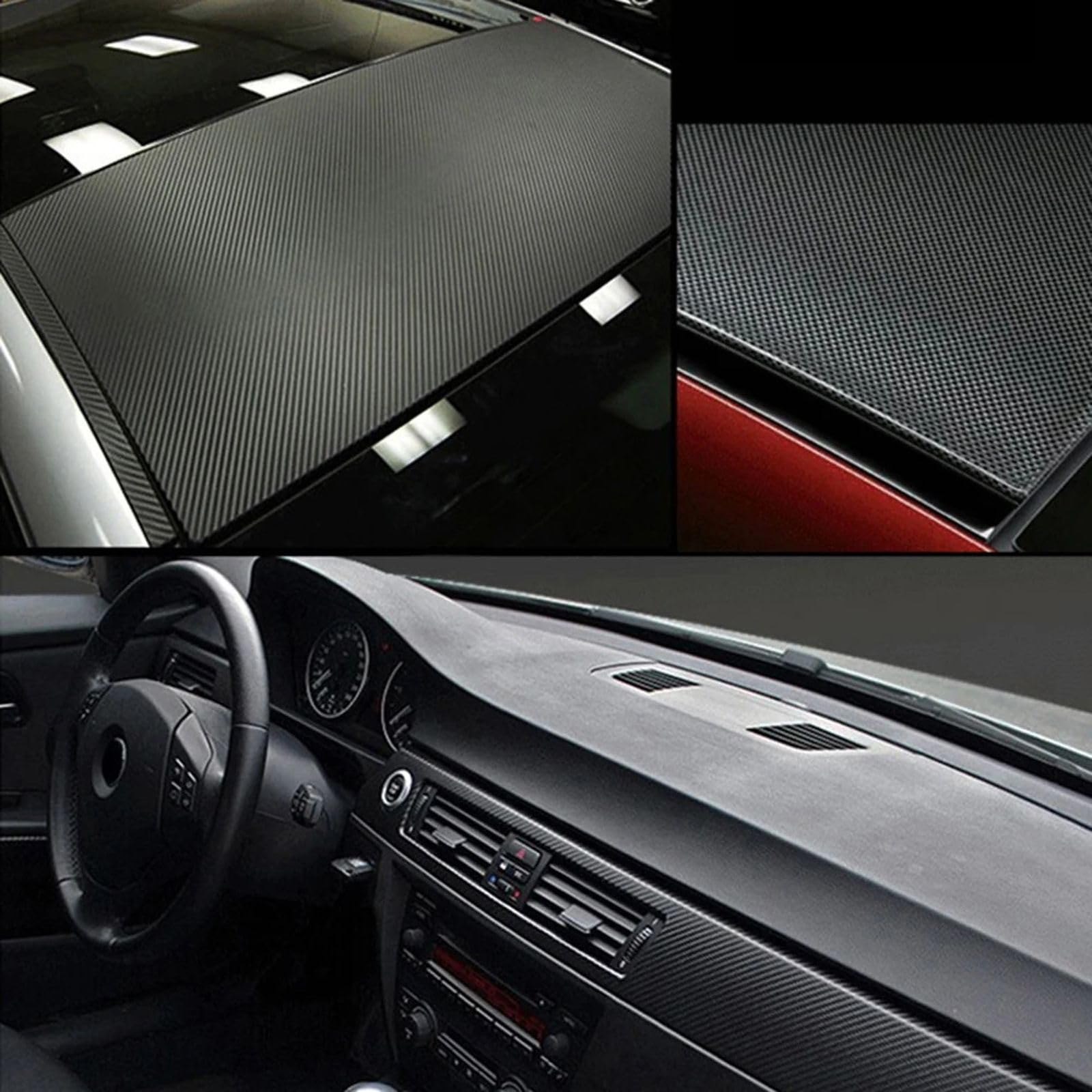 50 cm x 200 cm 3D Carbon Fiber Vinyl Car Wrap Sheet Roll Film Naklejki samochodowe i naklejki Akcesoria do stylizacji motocykli samochodowych