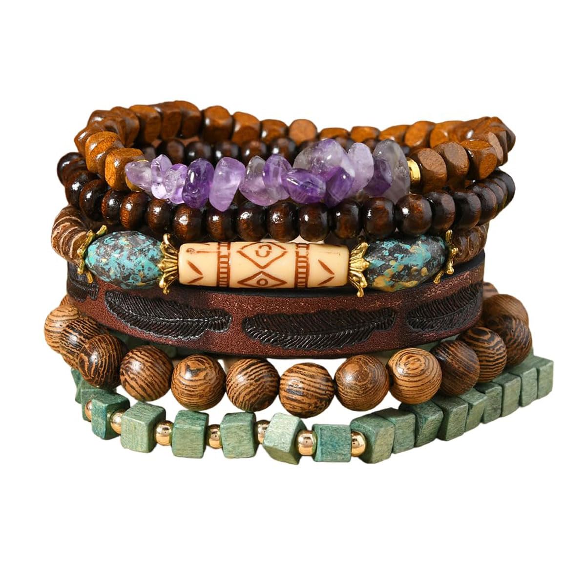 Handmade Braided Leather Bracelet for Men Women