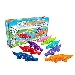 Junior Learning: CVC Spelligators - 24pcs, Twist & Create Words in A Snap, Word Building Set, Consonant-Vowel, Reading Foundation Development, Kids 4+