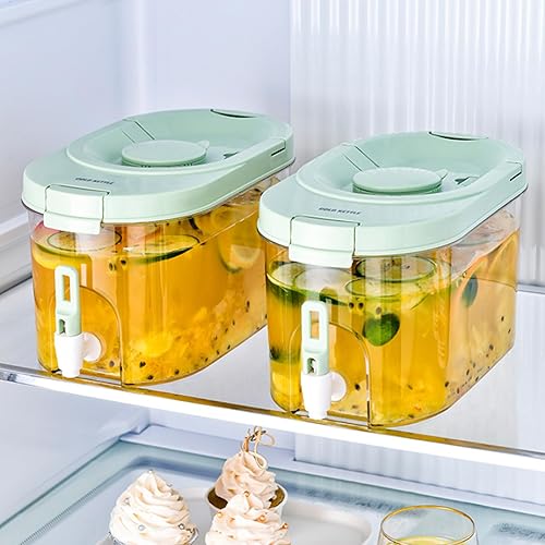 Paquete de 2 dispensadores de bebidas, dispensador de agua, recipiente de bebidas con filtro, dispensadores de bebidas para refrigerador, bar,