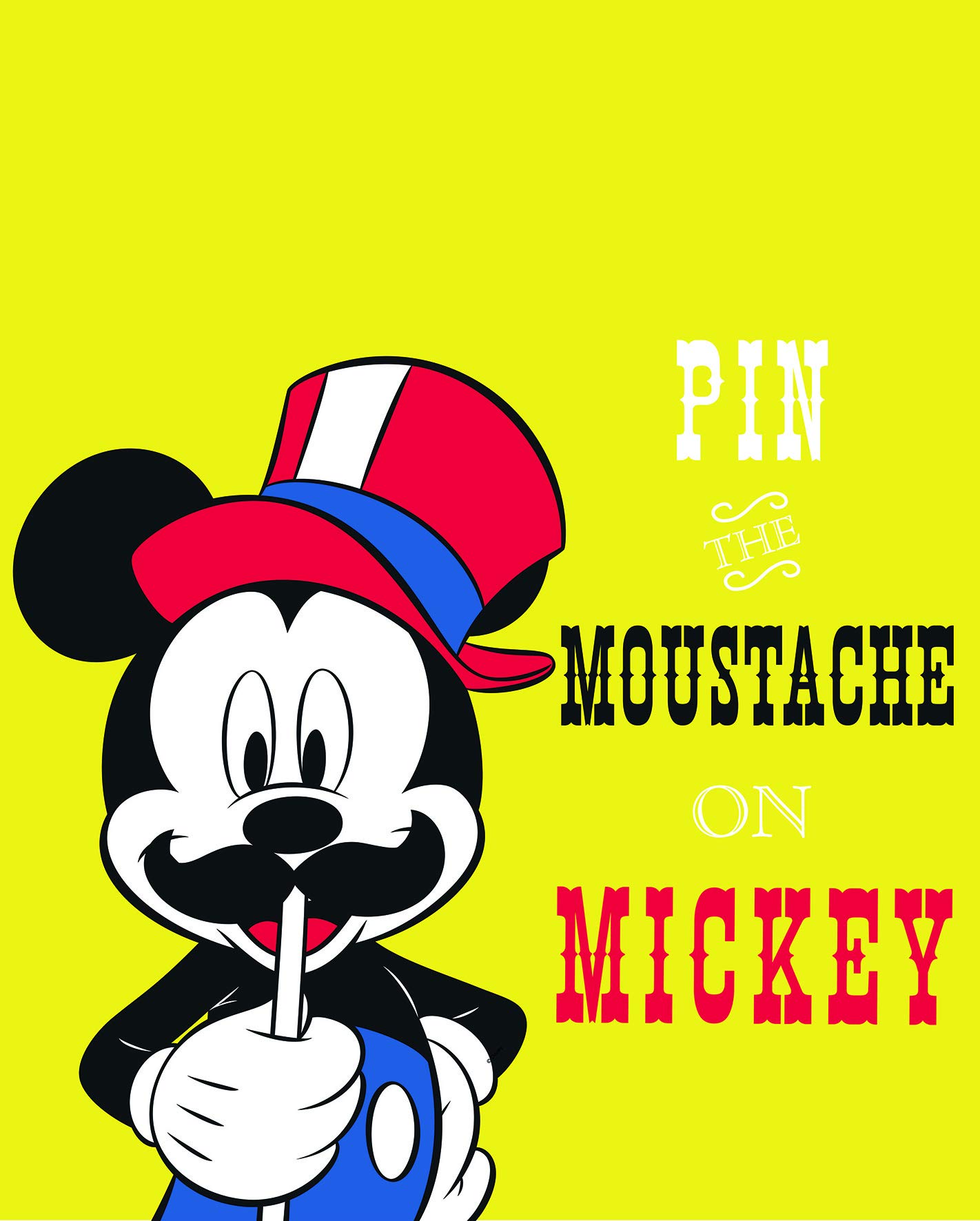 Komar Wandbild Disney Mickey Mouse Moustache 40x50 cm, ohne Rahmen