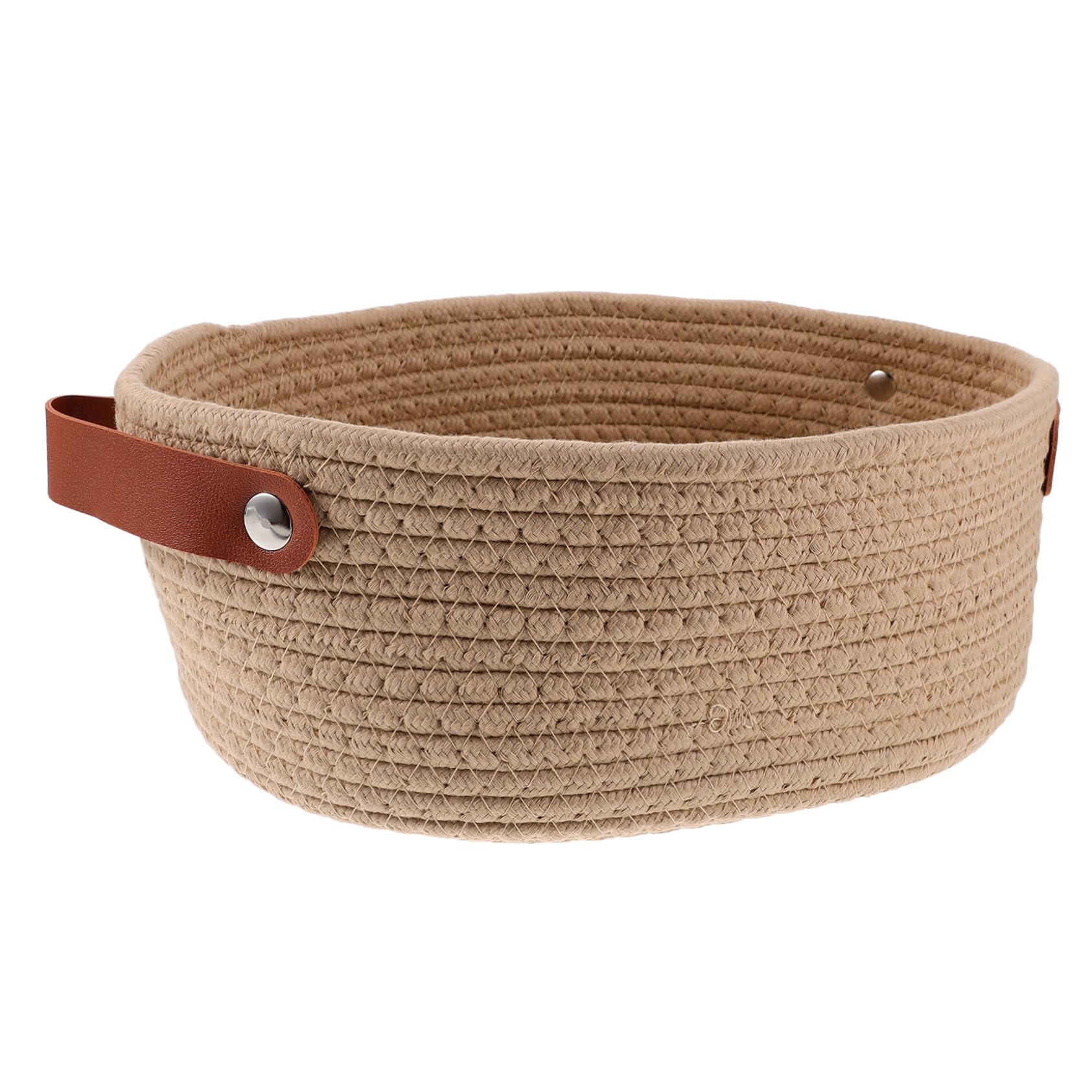 Panier de rangement multifonctionnel en coton tressé kaki