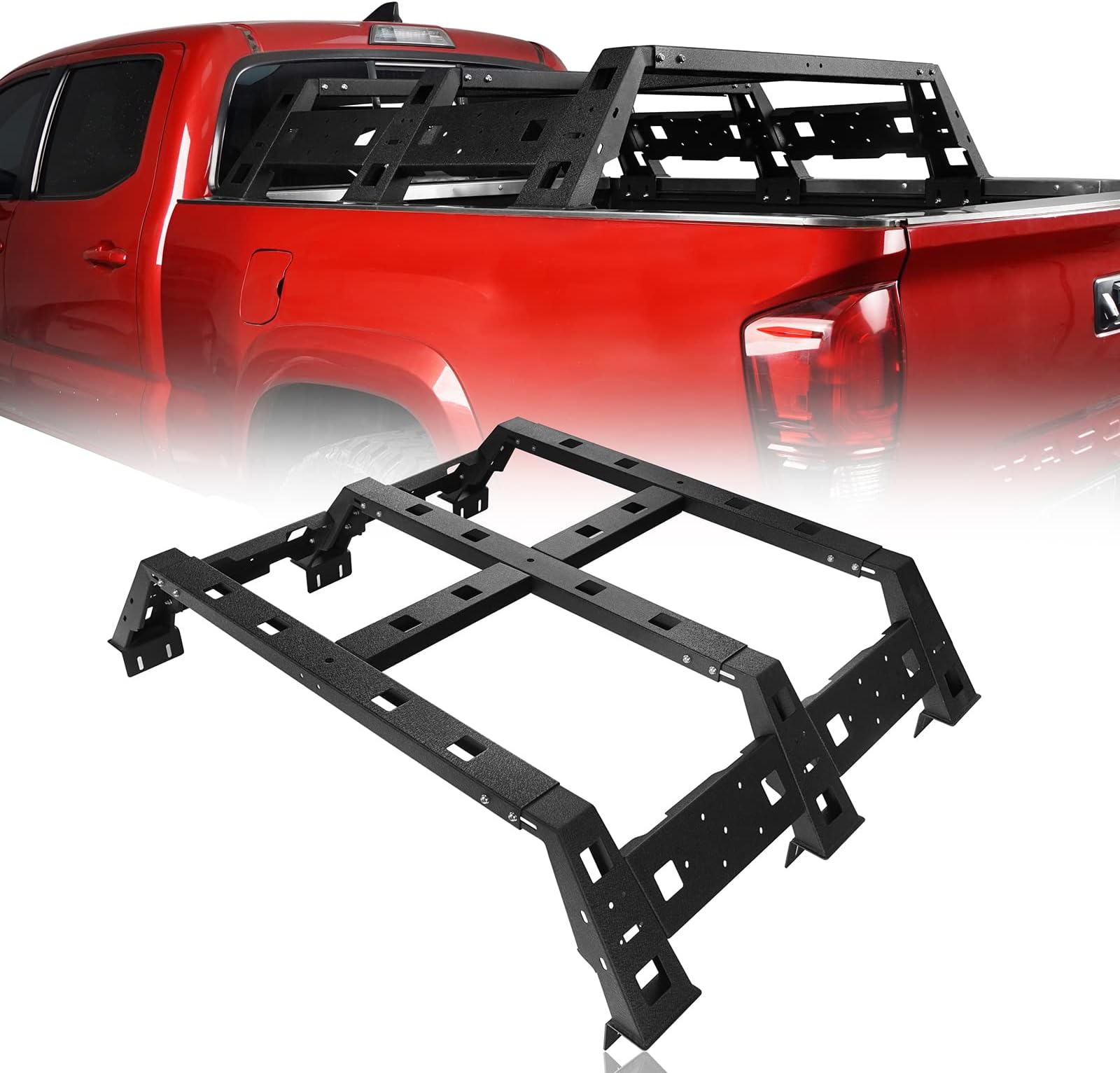 Hooke Road Tacoma Overland 11.5" Bed Rack Truck Cargo Carrier Compatible with Toyota Tacoma 2005-2023 2nd 3rd Gen