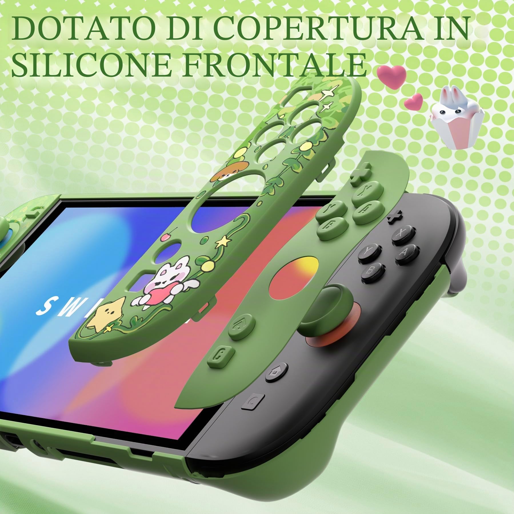 playvital per Switch 2 Cover Rigida Dockable, Custodia Protettiva Adesivi per Nintendo Switch 2 Console, Copri Tasti & Gommini per Joycon 2, Accessori Carini, Pasticceria nella Foresta