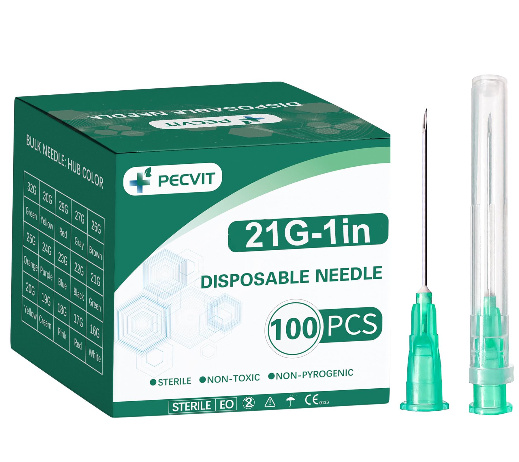 100Pack 25Ga 1 inch(25mm) Needles Luer Lock for Scientific Lab — Amazon image 15