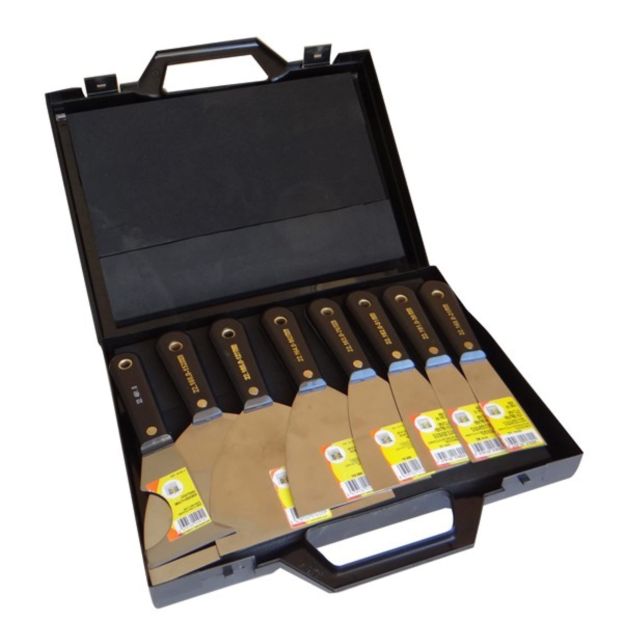 Estuche de 7 espátulas ROGER MONDELIN de pintores tipo americano + 1 cuchillo multiusos – 221679