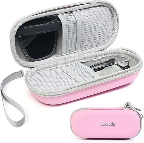 Luxtude Double Glasses Case Hard Shell, Double Eyeglass Case Dual