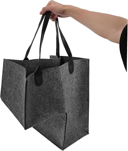 Miniatura 9 de CHILDWEET Cesta de lavandería de fieltro con forma y cesta de almacenamiento de juguetes, organizador para escaleras del hogar y cuarto de lavado,