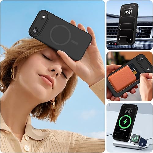 Miniatura 265 de Miracase - Funda diseñada para iPhone 11 con protector de pantalla, funda de goma de silicona líquida, protección total contra caídas y a prueba