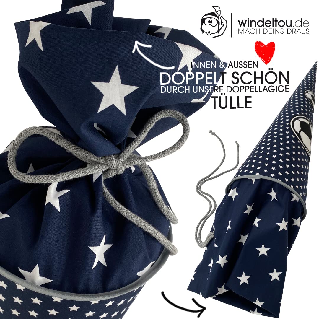 Fussball-Schultüte | 70 cm | Klassische Schultüte | Stoff, Einschulung, Schulanfang, Zuckertüte