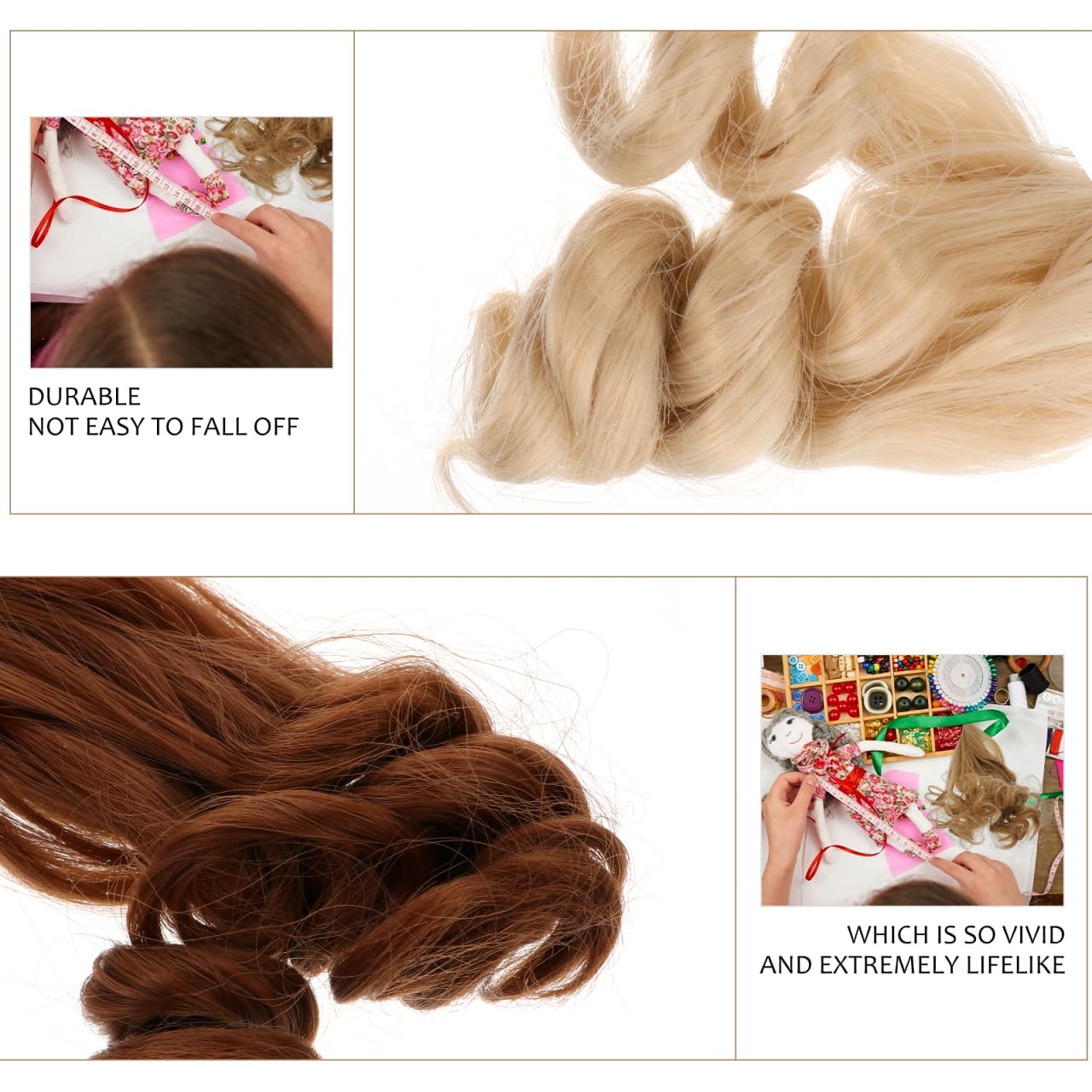 STOBOK Parrucca corta per bambole in seta ad alta temperatura resistente al calore con fascia elastica fai da te accessori per capelli delle bambole Bjd fai da te e riparazioni