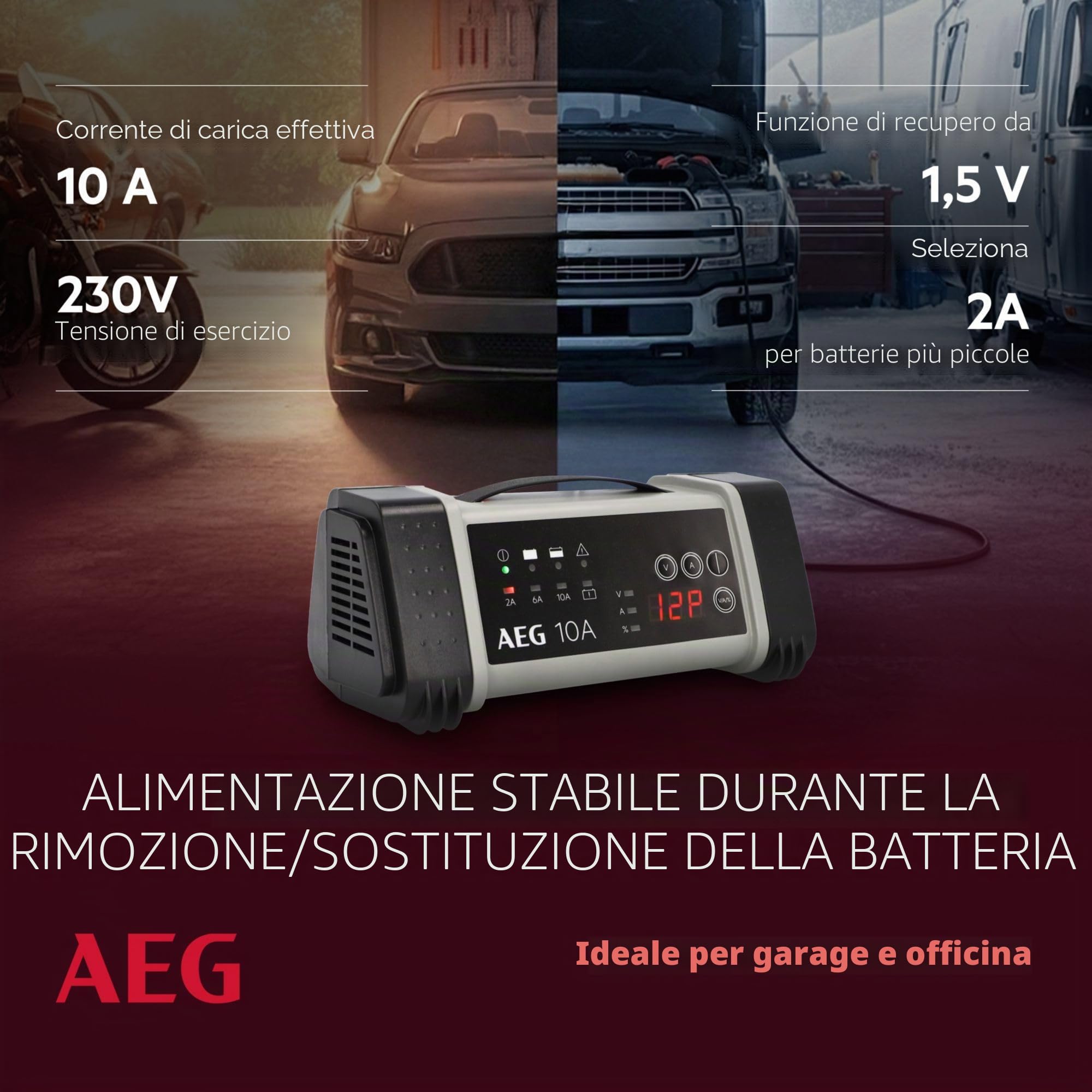 AEG Automatikladeger?t LT10 97024 12 V, 24 V 2 A, 6 A, 10 A 2 A, 6 A (97024)
