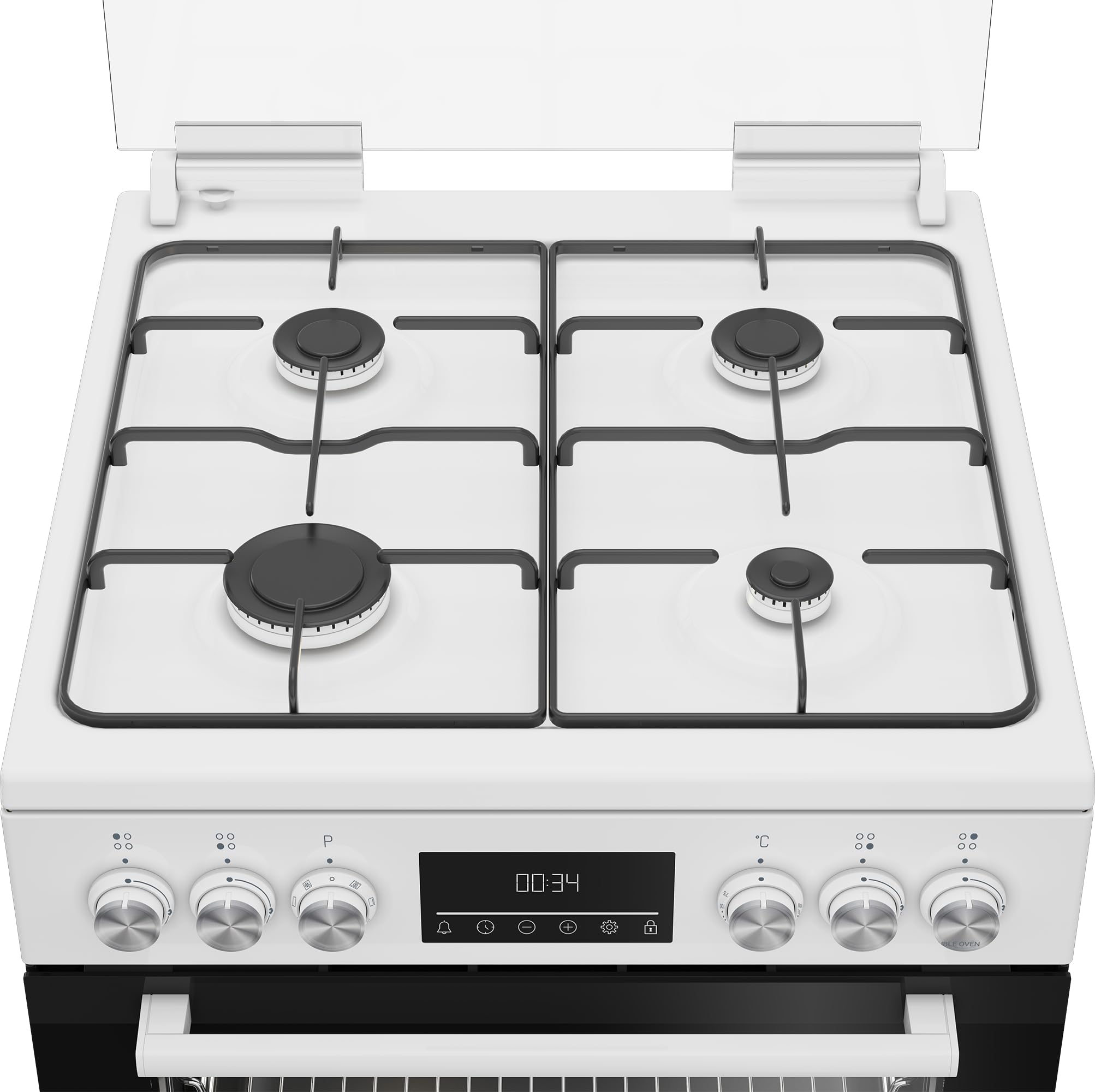 Beko FBM62320WDSL Freistehender Herd Multifunktionsofen mit Gaskochfeld 72 l Garraum 4 Kochzonen Weiß