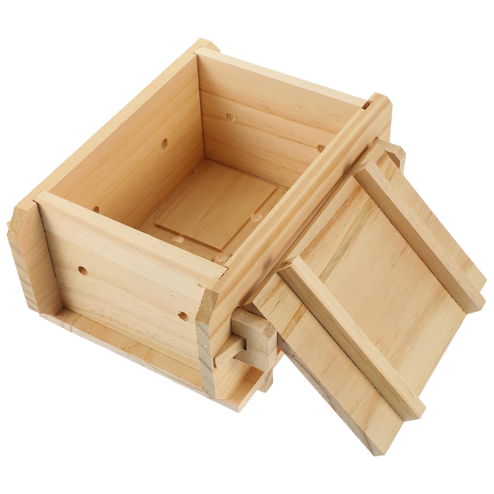 Moule à tofu bois 16x12x9 cm avec presse domestique et boîte à découper