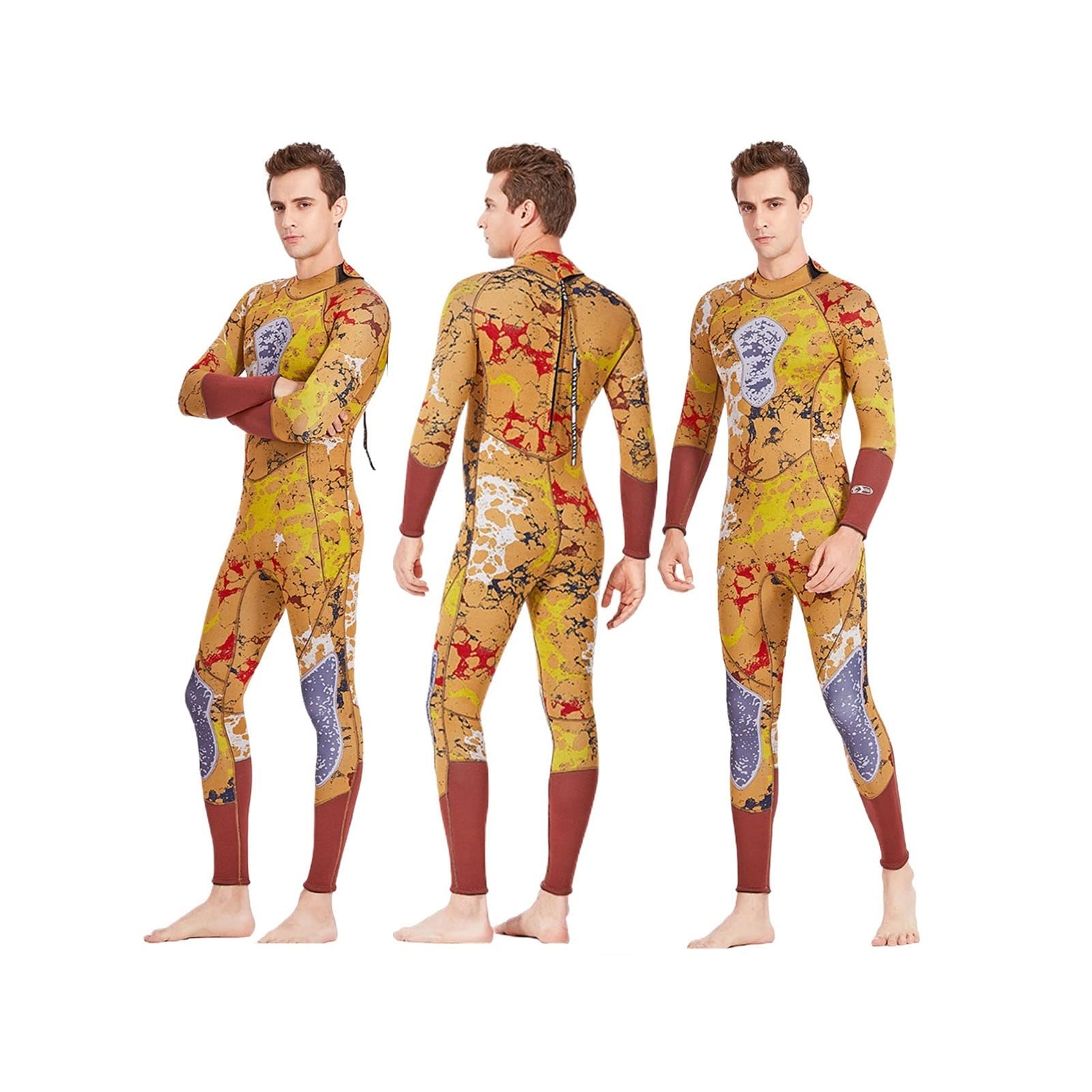 Muta Da Pesca Subacquea 3MM Muta In Neoprene Ispessito E Caldo, UPF50+, Design Con Cerniera Posteriore for Nuotoimmersionisurfsnorkeling