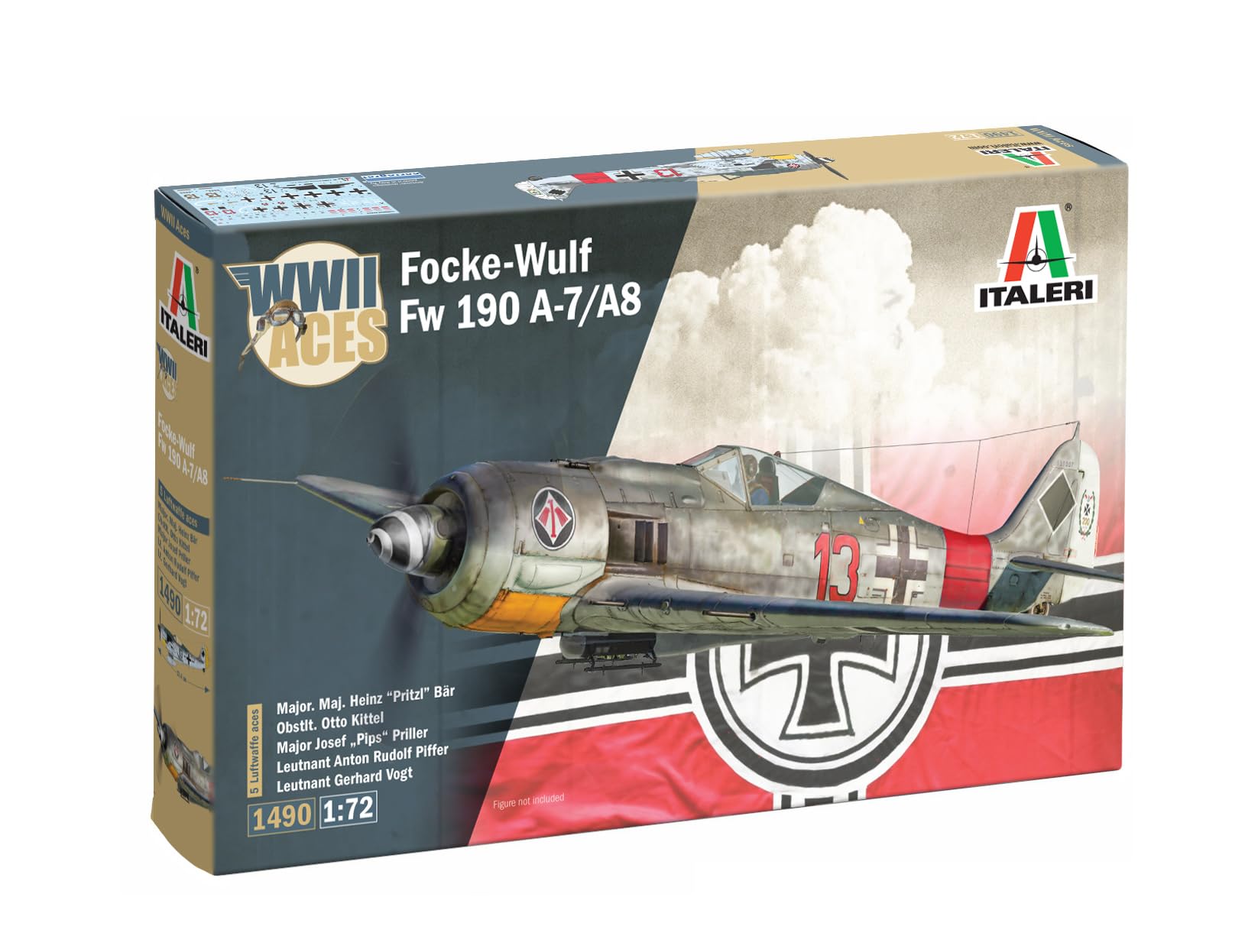 Italeri 1490 Focke Wulf 190 A-7/A-8 Aces 1:72 Scale Plastic Model Kit/Model Assembly