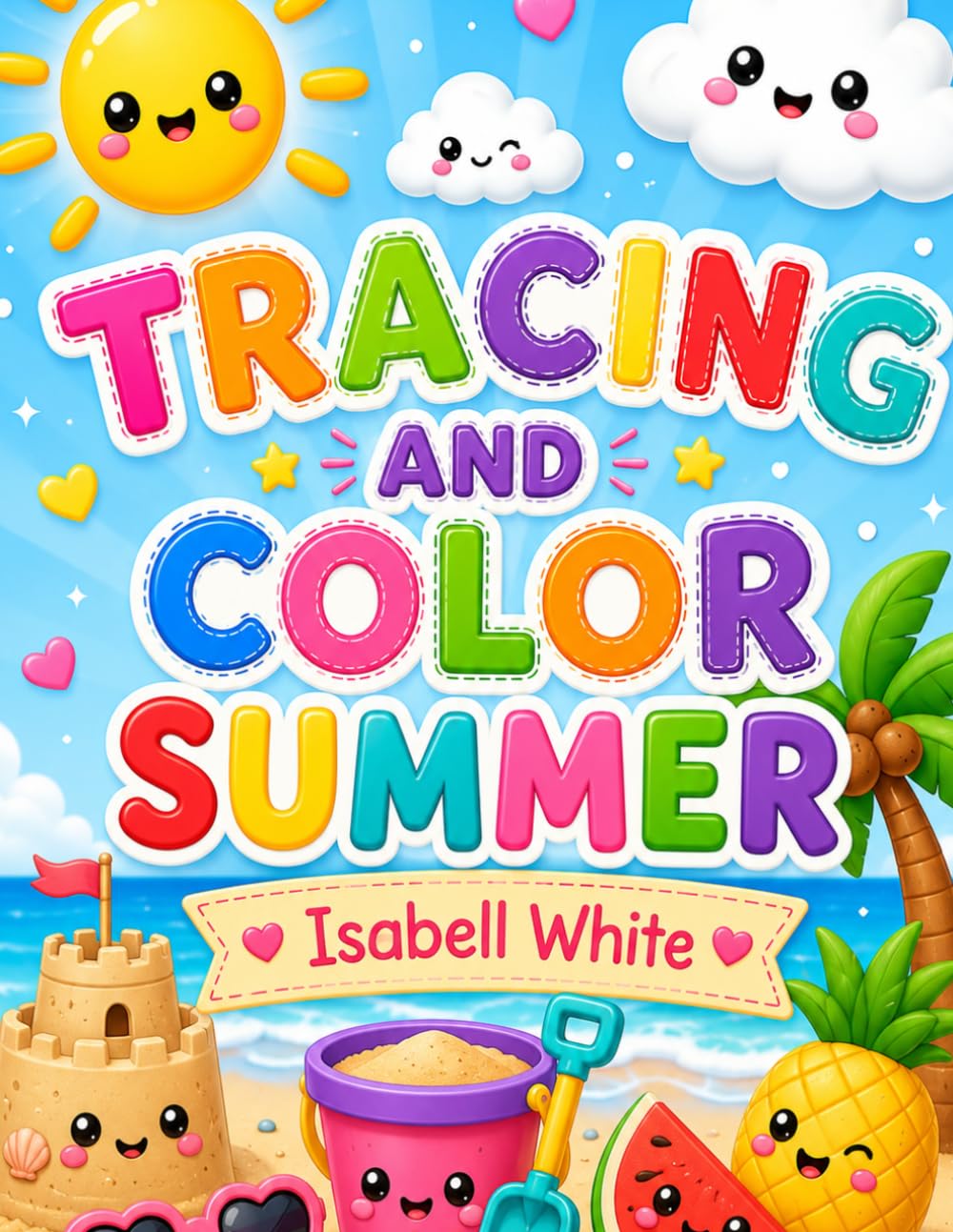 Summer Tracing and Coloring Book for Toddlers: Fun Preschool Activity Book for Ages 2-4