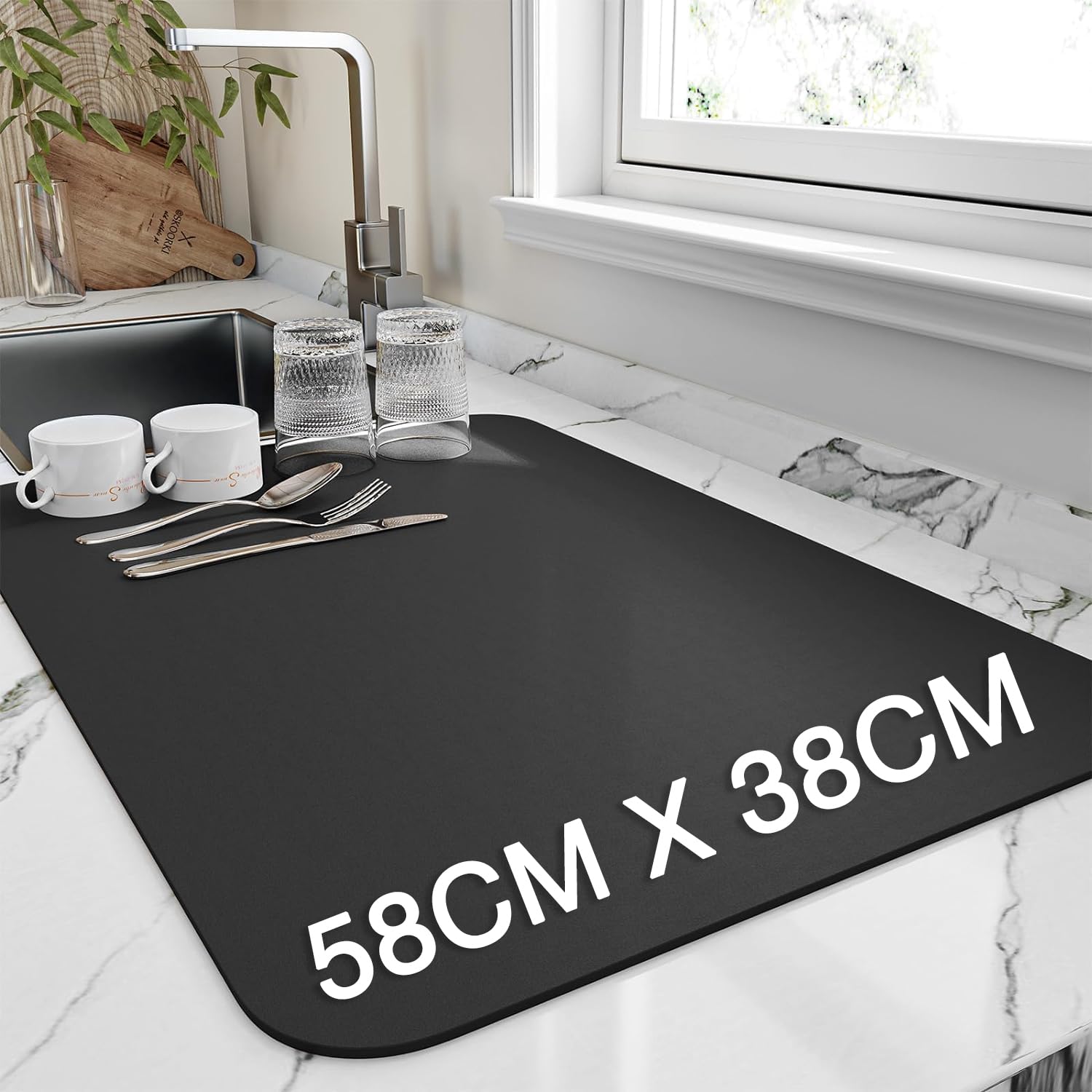 HURRYSHOPPY ( 58X38 CM Dish Drying Mat for Kitchen Utensils Large Size Placemat for Dish Drying Kitchen Mat for Wet Utensils Water Absorbent Mats for Kitchen Quick Drying (B0DDBFGXBV) Amazon Price History, Amazon Price Tracker