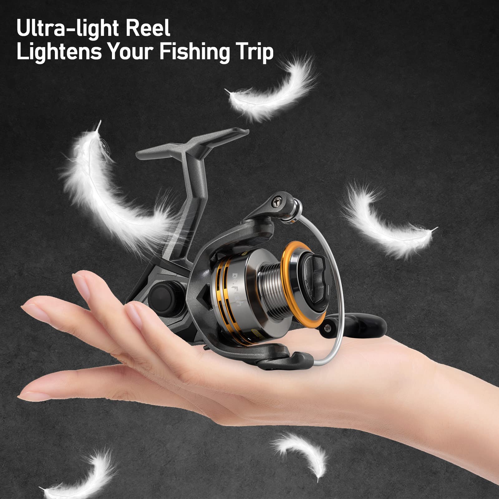 fish lite reel Dr.Fish Gryphon Spinning Reel, Light Weight Fishing Reels Graphite Body, Ultra Smooth 9+1 Stainless BBS, 18Lb Max Drag, Aluminum Spool Size 800 Crappie Bass Freshwater : Sports & Outdoors Line Counter Reels in sturdy Americas #1 bass fishing Model:No. 4XGS