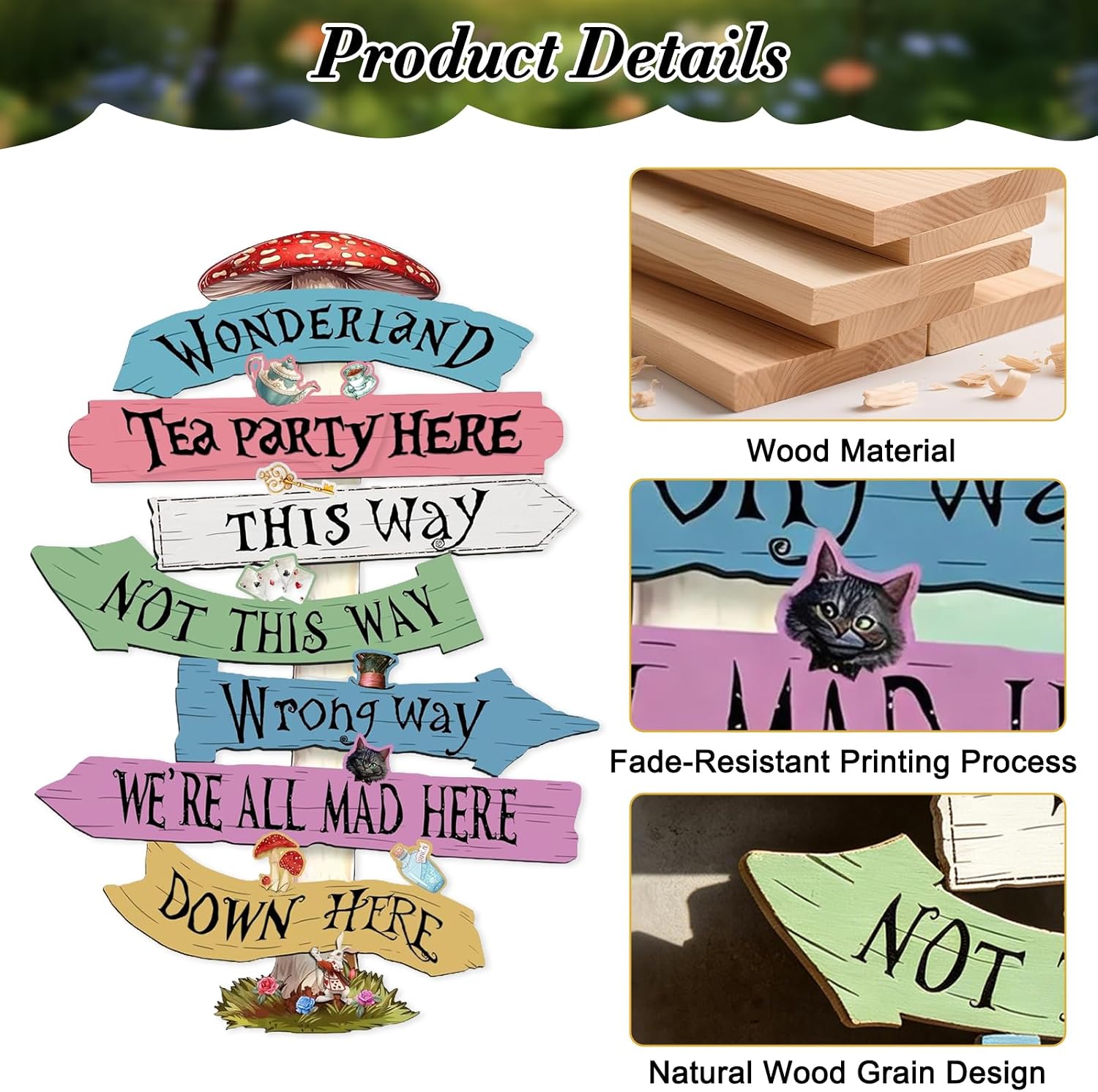 Welcome To Wonderland Arrows Sign,16x12 In Wonderland Party Decorations