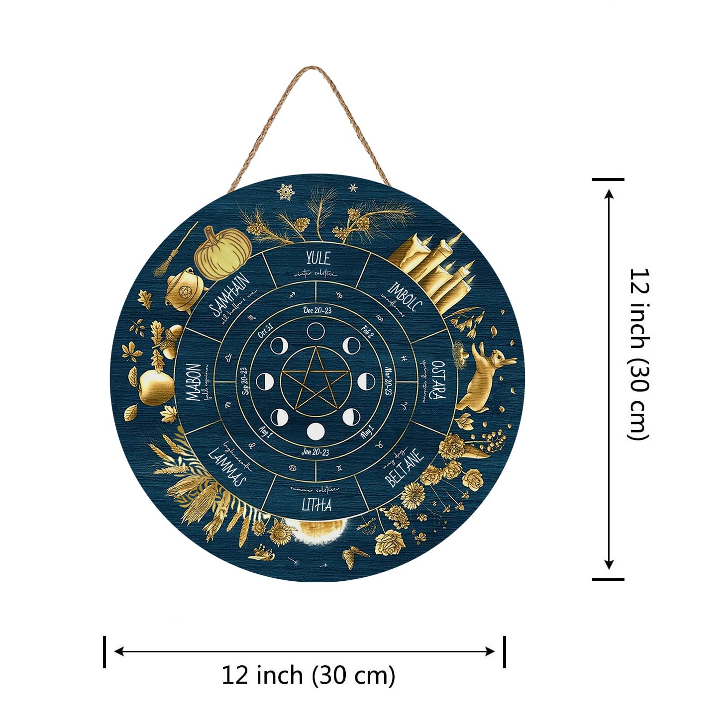 Aowotu Wheel of The Year Wood Sign 12