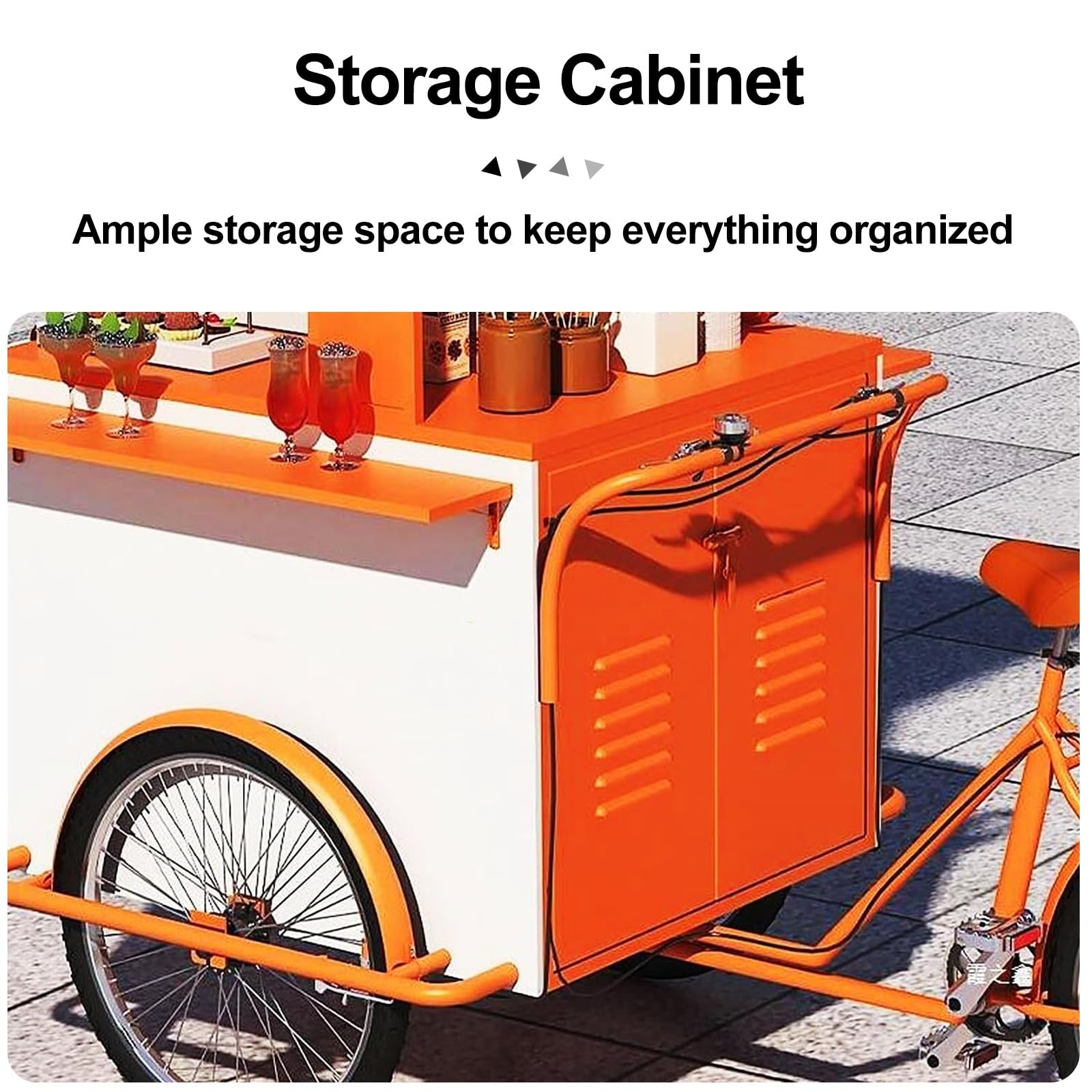 Carrito de alimentos con ruedas para venta ambulante, mercados de agricultores y exhibiciones de ferias