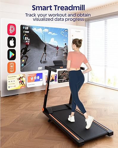 Miniatura 8 de Cintas de correr 4 en 1 para el hogar con inclinación y asas, caminadora plegable para el hogar pequeños espacios, capacidad de 300 libras, 3.0 HP