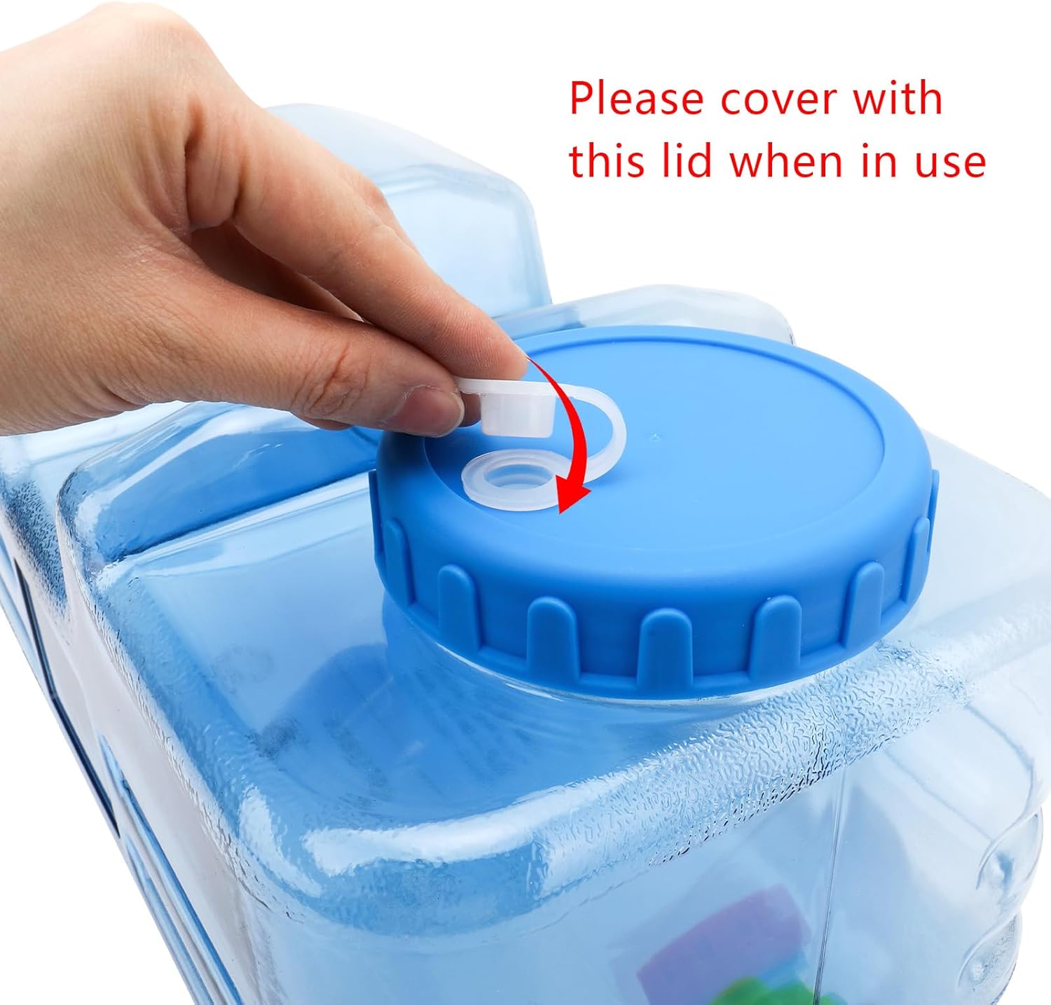 AKAZA 2.6 Gallon Portable Water Jug with Spigot, Portable Water Jug Dispenser for Outdoor, Hiking, Picnic, RV, Emergency Supplies, Hurricane Preparedness, Survival Gear (blue)