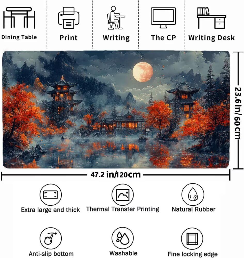 Podkładka pod mysz XXL 1200x600x3mm, duża podkładka pod mysz dla graczy, podkładka pod mysz do drzew z antypoślizgową gumową podstawą, mata na biurko do gier. Idealny prezent dla mężczyzny A166