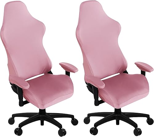 SARAFLORA Paquete de 2 fundas para sillas gaming, fundas elásticas para sillas de computadora, fundas removibles para sillas de oficina para
