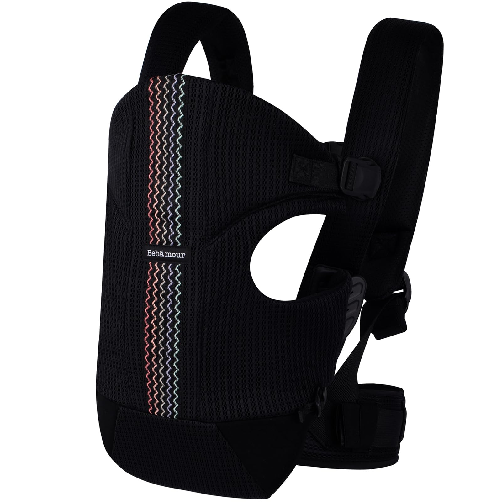 Bebamour baby-carrier, anteriore e posteriore, con 2 bib della spalla,Black Pro