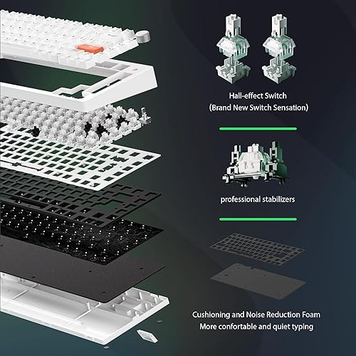 Miniatura 5 de DrunkDeer G65 Rapid Trigger Mechanical Keyboard Magnetic Switch Gaming RGB 65% Size Compact Numeric Keypadless Wired Barebone No Key Cap White