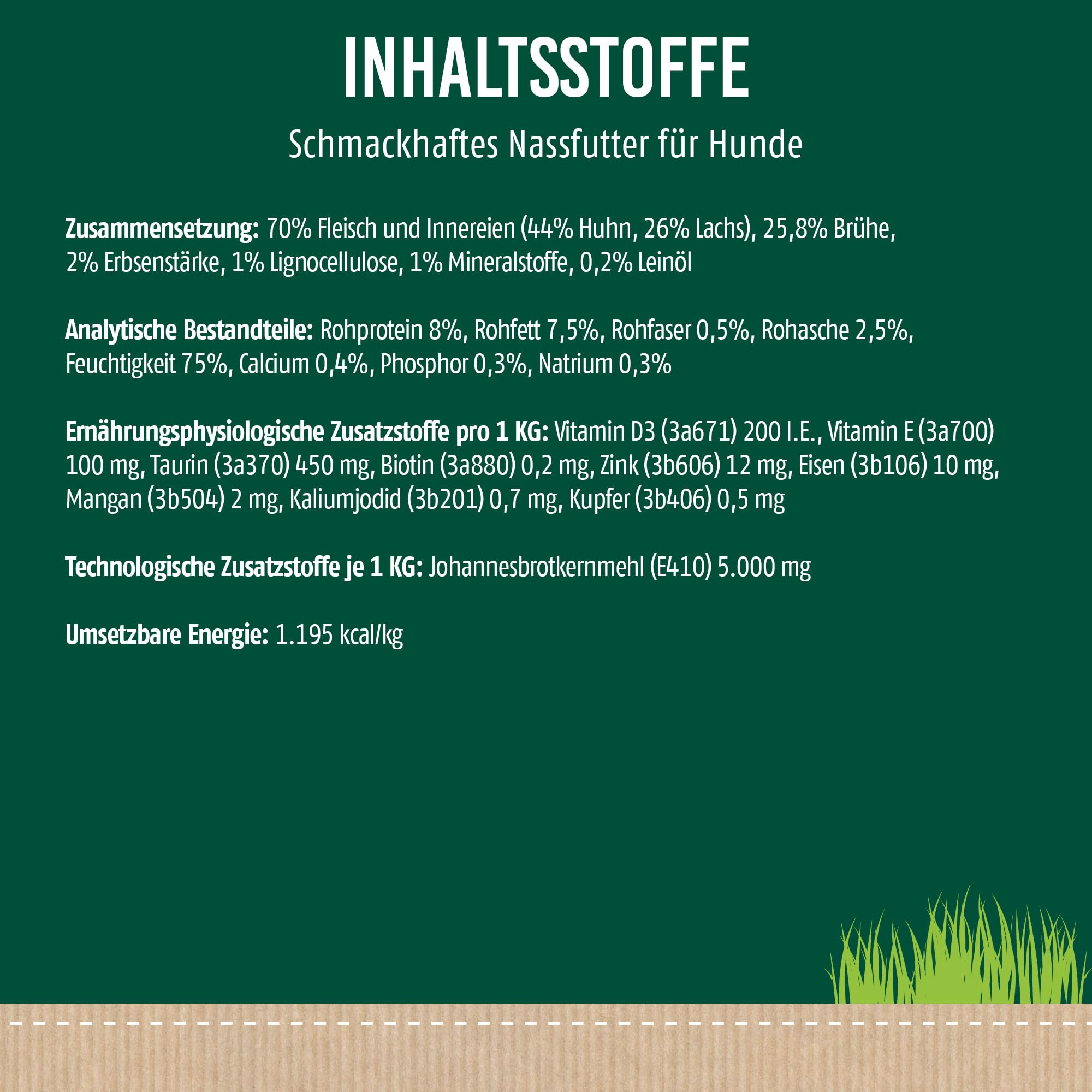 GranCarno Hondenvoer Nat – Zalm Met Spinazie – 6 X 800g – Graan- En Suikervrij – Voor Volwassen Honden – Met Vers Vlees – Zonder Kleur- En Conserveringsmiddelen – Premium Kwaliteit