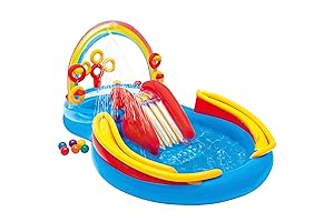 Intex Kids Inflatable Pool with Rainbow Slide