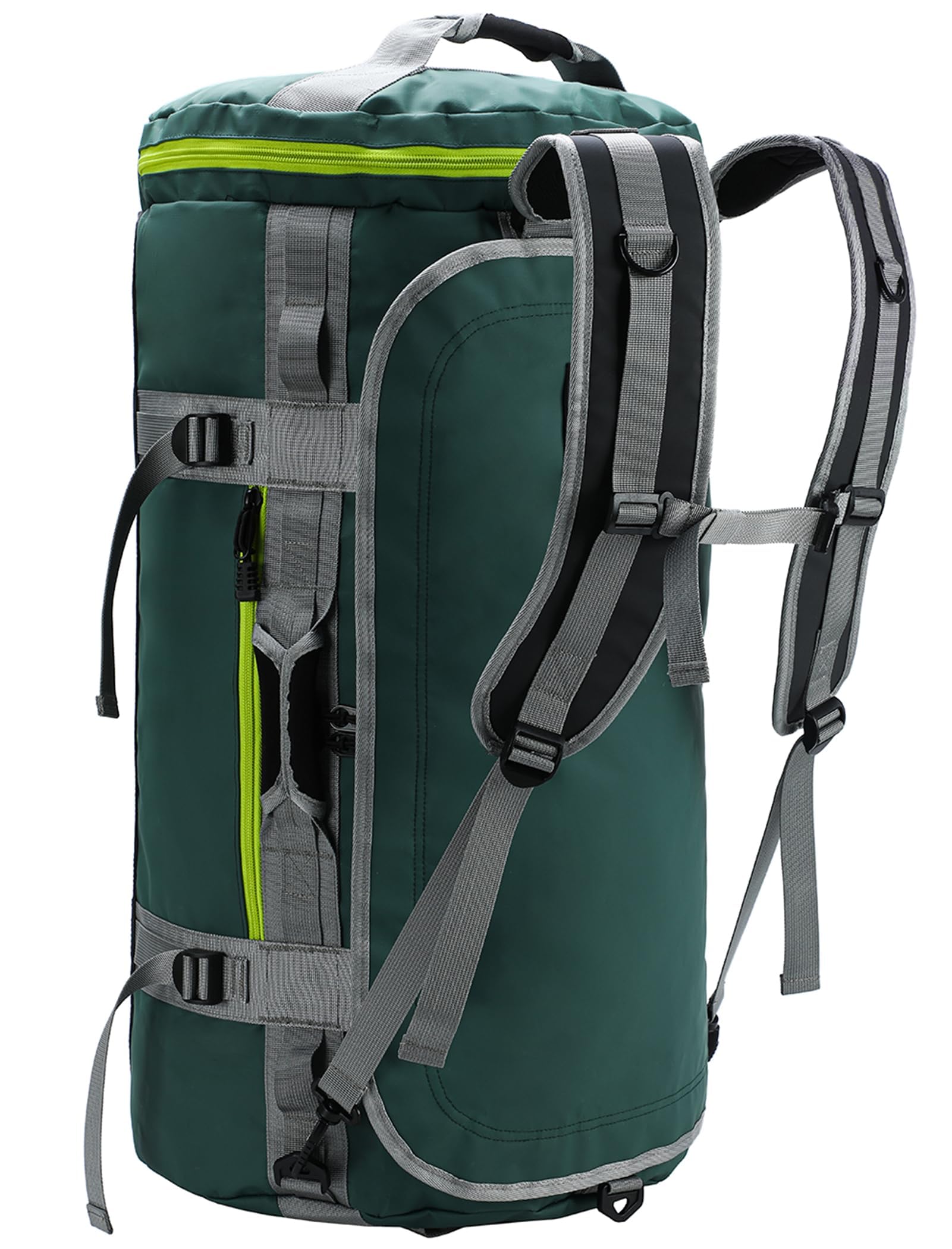 MIER Gym bag Travel Bag Man with Shoe Compartment,Convertible Duffel Backpack with Shoulder Straps, Heavy Duty and Water Resistant as Karate Kid, Luggage, Overnight,Ryanair Cabin Bag (Green, 60L)