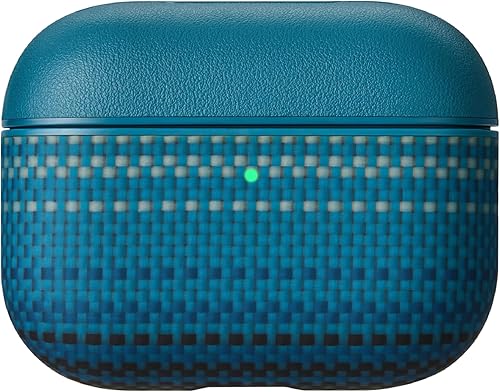 Miniatura 12 de PITAKA Funda para AirPods Pro 3, funda protectora delgada para AirPods Pro 3, compatible con MagSafe, cuero y fibra tejida de aramida, negro/gris