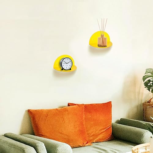 Miniatura 7 de ROYALITA Estantes flotantes pequeños de acrílico para decoración de habitación (paquete de 2, 8 pulgadas de diámetro), soporte de exhibición montado