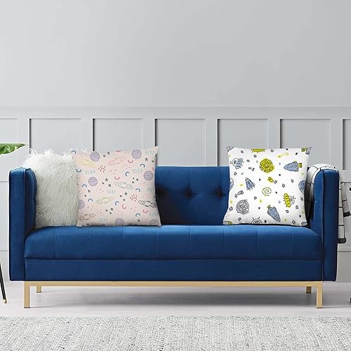 Miniatura 7 de M MYODRESS Juego de 2 fundas de almohada de poliéster con patrón de una sola cara de 20 x 20 pulgadas, fundas para almohadas de poliéster, color