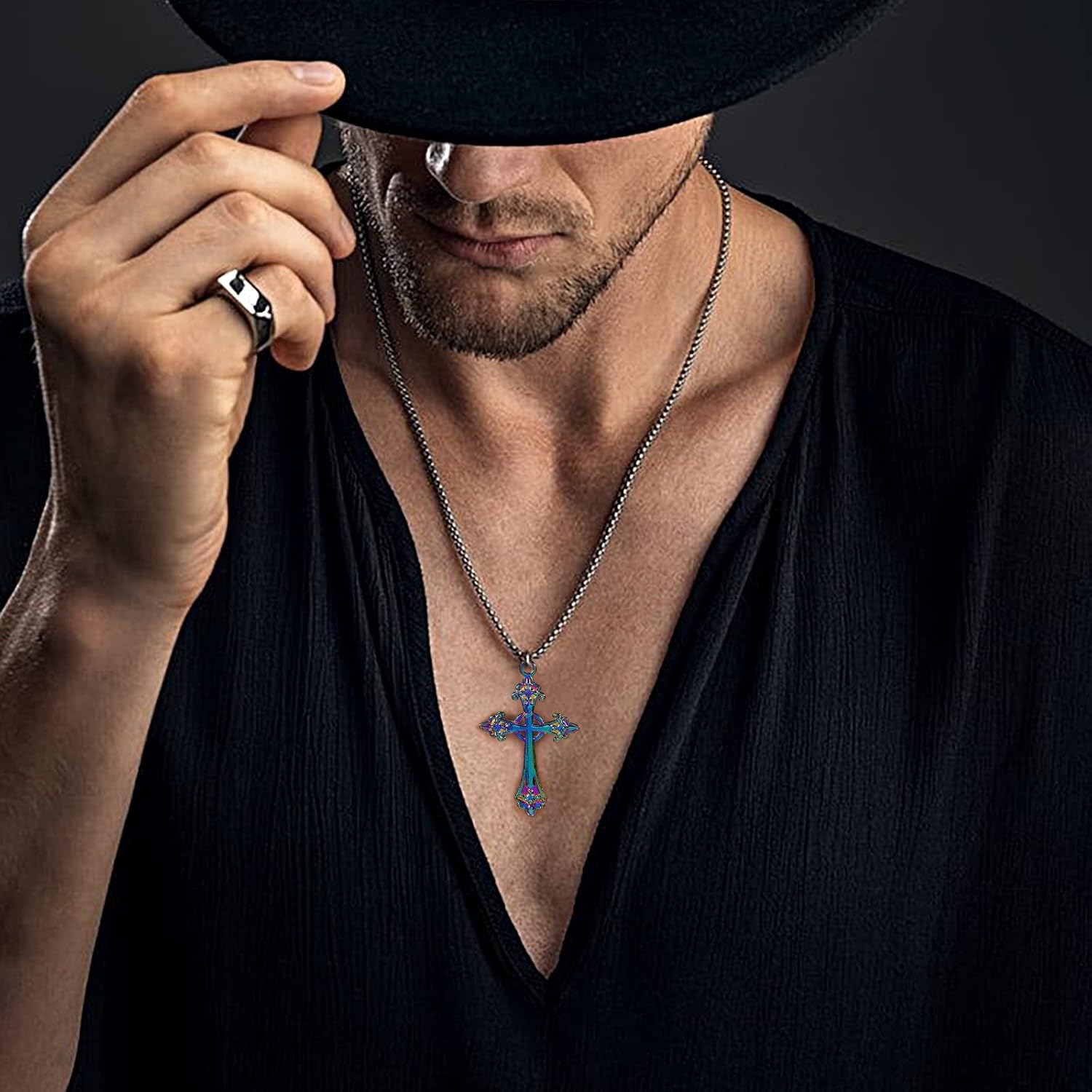 8 Pieces Cross Charm Pendants for Jewelry Making 4 Styles Alloy Religious Pendants Cross Charms for Earring Necklace Making Crafts - Image 7